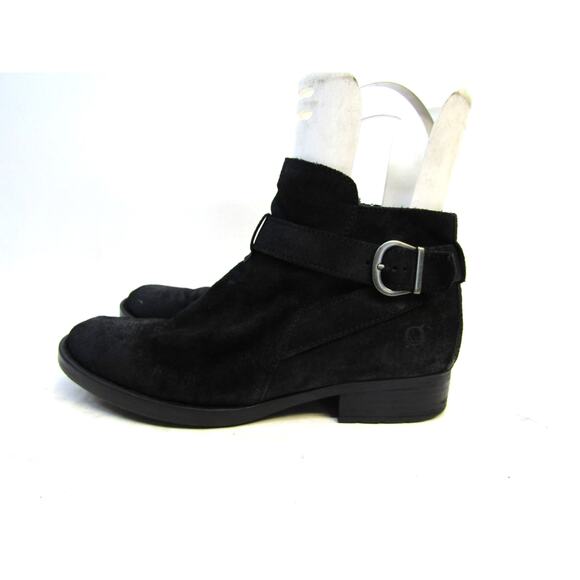 Born Size 8.5 M Black Leather Zip Buckle Ankle Fashion Boots Bootie - Picture 1 of 11